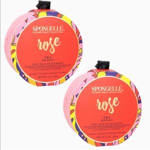 🔆 TWO Spongelle Rose Flower Child Collection Body Wash Infused Buffer Sponge ➰